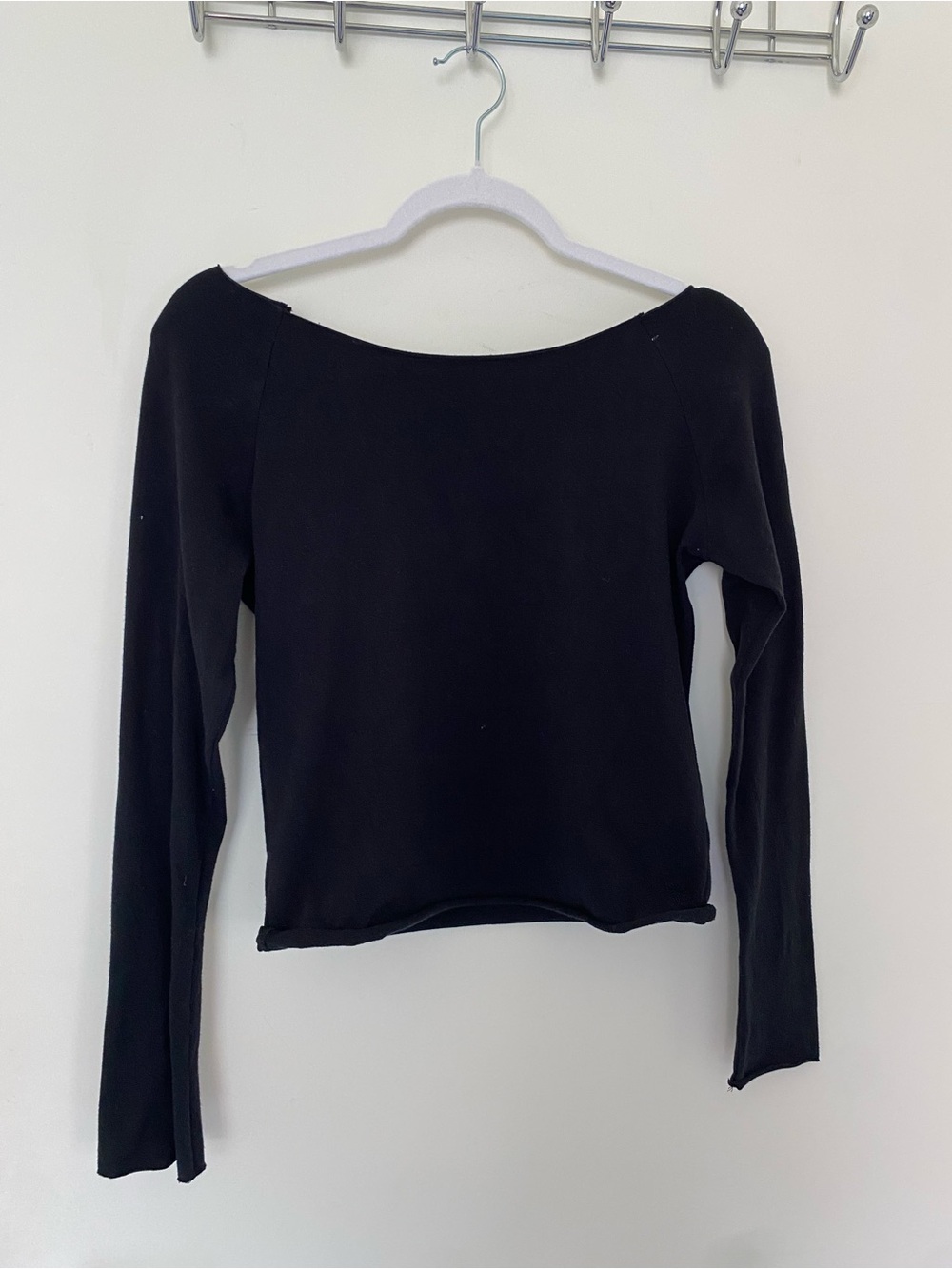 Urban Outfitters Out From Under Off The Shoulder Black Long Sleeve Top